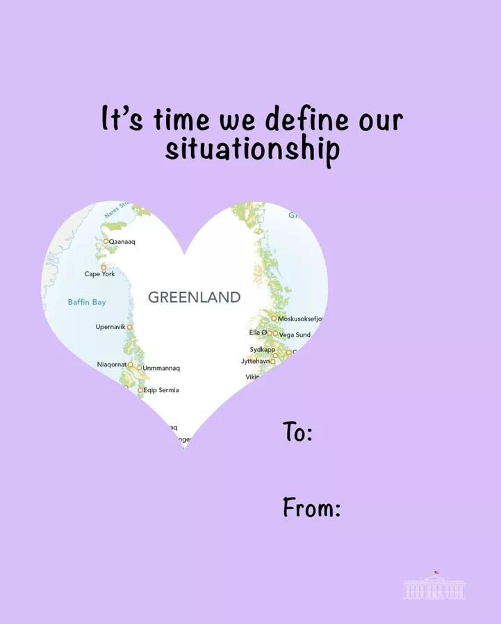 Опубликованная Белым домом валентинка с Гренландий - РИА Новости, 1920, 14.02.2026