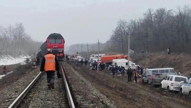 Пассажирский поезд сошел с рельсов в Ульяновской области Пассажирский поезд сошел с рельсов в Ульяновской области