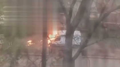 Школьник поджёг микроавтобус ТЦК в Одессе - РИА Новости, 1920, 18.04.2026