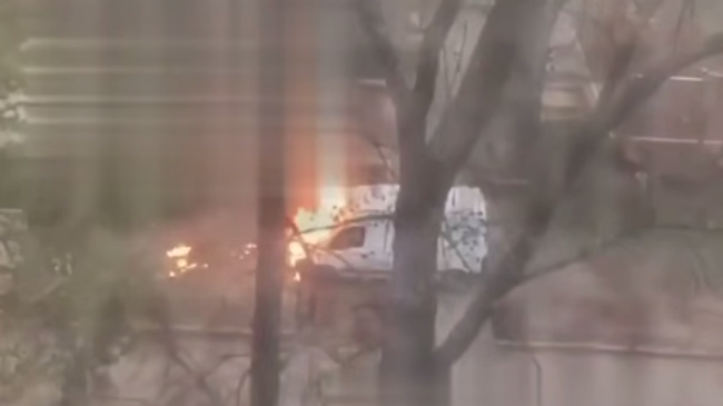 Школьник поджёг микроавтобус ТЦК в Одессе