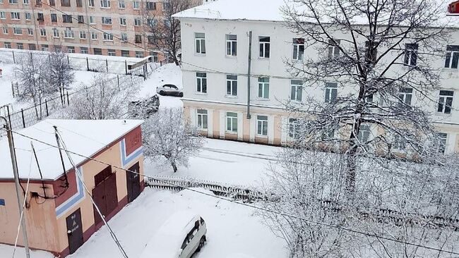 Майский снегопад в Магадане