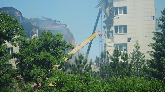 Последствия беспилотной атаки ВСУ в Старобельске (ЛНР)
