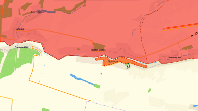 Населённый пункт Польная Харьковской области на карте специальной военной операции LostArmour.info