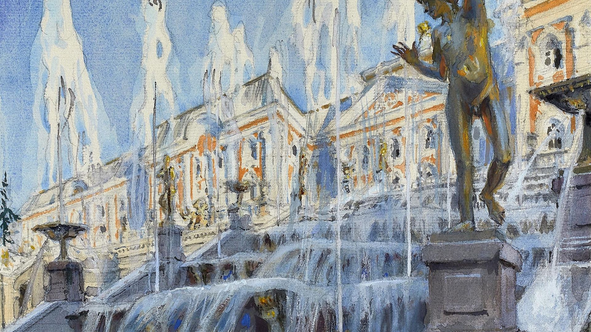 Александр Бенуа. Петергоф. Большой каскад. 1900. Государственный музей-заповедник Петергоф - РИА Новости, 1920, 25.09.2026