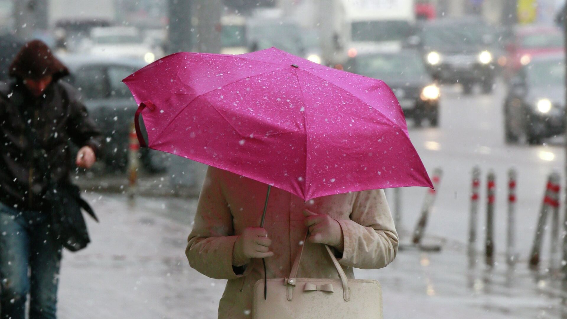 Мокрый снег в Москве - РИА Новости, 1920, 26.04.2026