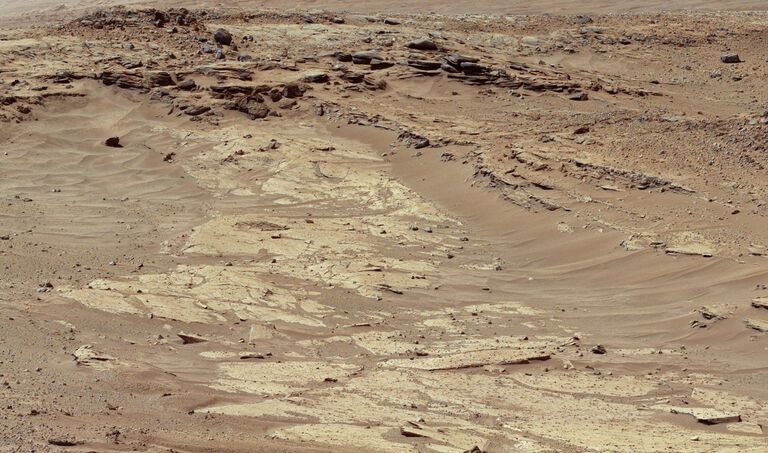 Снимок поверхности планеты Марс сделанный марсоходом Curiosity 