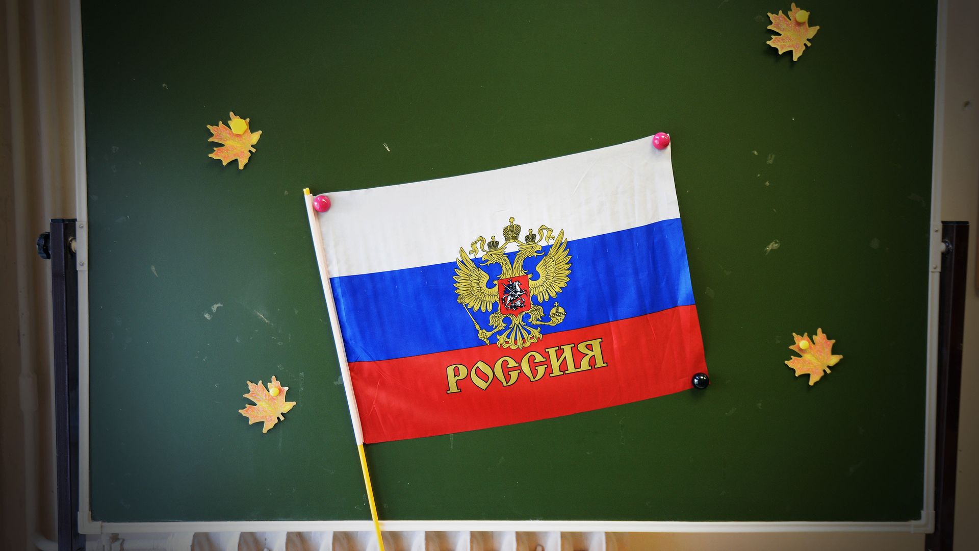 Российский флаг на школьной доске - РИА Новости, 1920, 01.09.2026