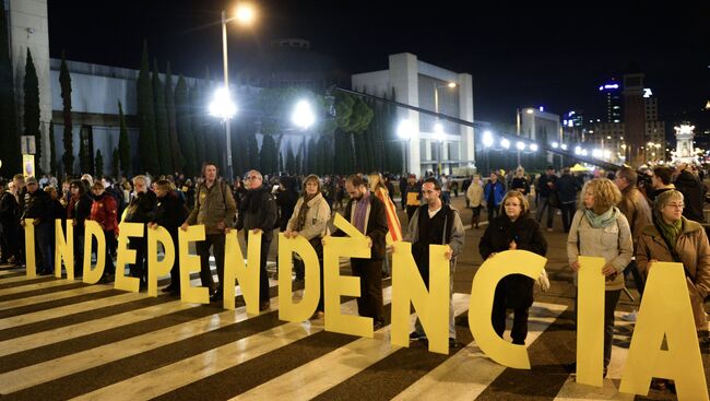 Митинг в поддержку независимости Каталонии в Барселоне