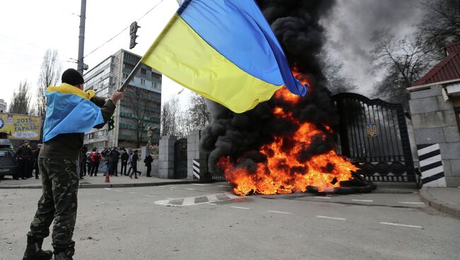 Акция протеста батальона Айдар в Киеве