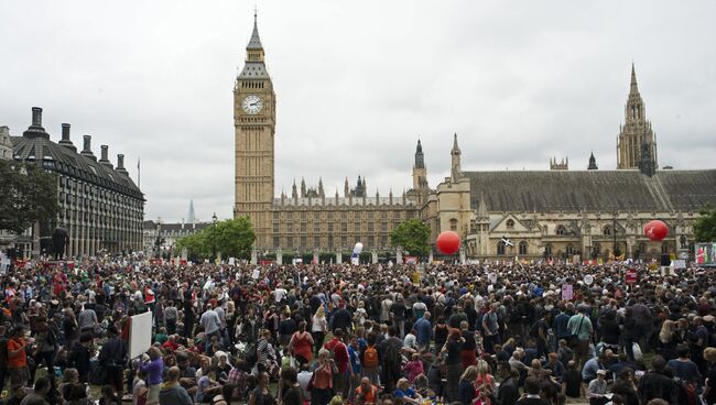 Акция против мер жесткой экономии в Лондоне