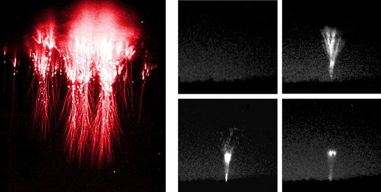 Композитная фотография НЛО, полученная высокоскоростными камерами самолета