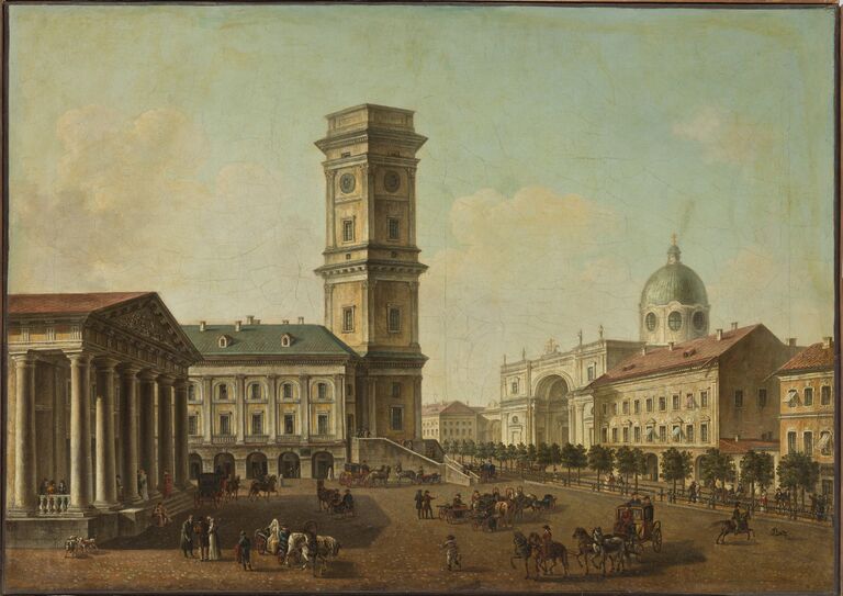 Вид Невского проспекта у здания Городской думы. Тимофей Алексеевич Васильев