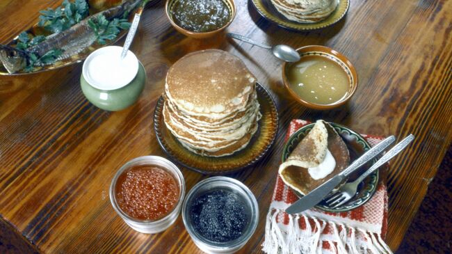 Русские блины в ресторане Славянский базар