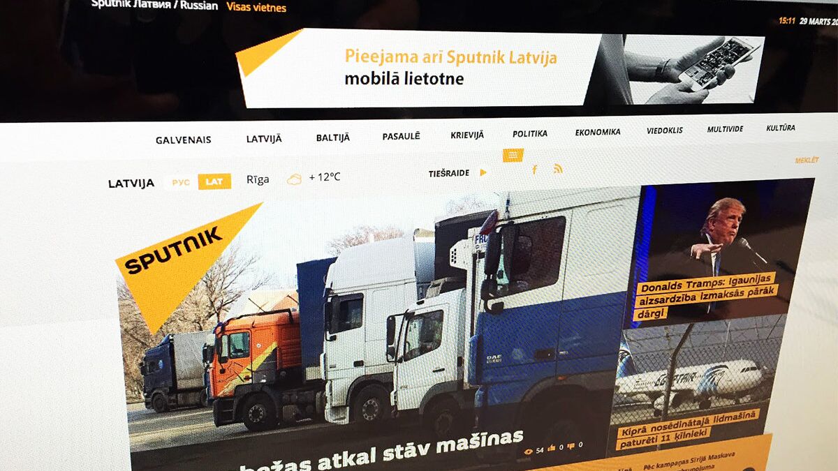 Страница сайта мультимедийного агентства Sputnik на латвийском языке - РИА Новости, 1920, 14.04.2021