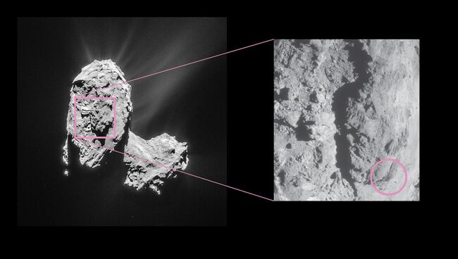 Комета 67P/Чурюмова-Герасименко снятая космическим аппаратом Розетта