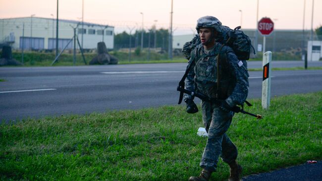 Американский военнослужащий на военной базе в Германии