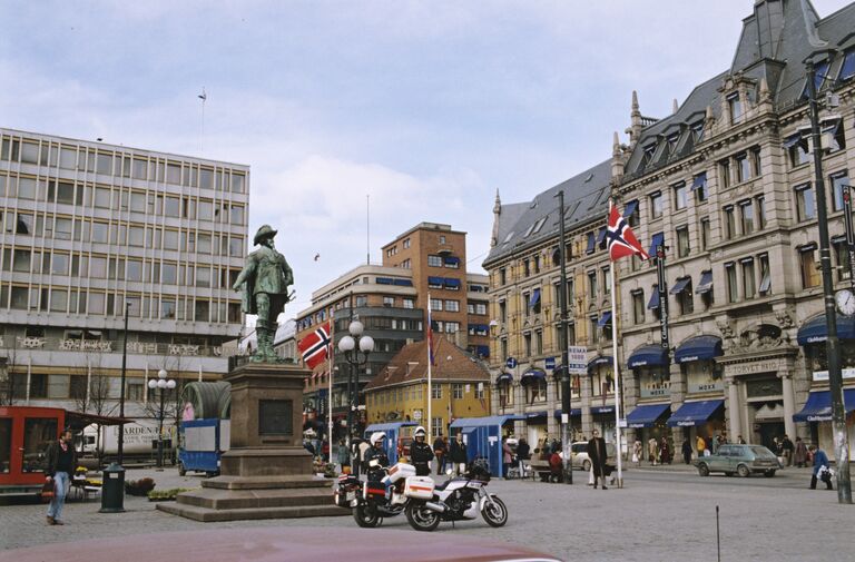 Памятник королю Дании и Норвегии Кристиану IV на площади Сторторгет