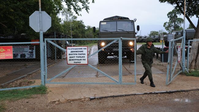 Российская военная база в городе Гудаута Республики Абхазия