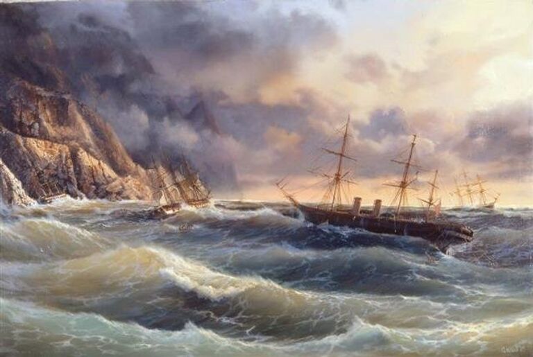 Картина Ивана Айвазовского Крушение Черного принца
