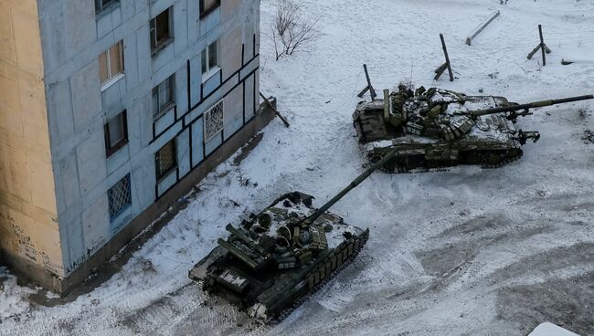 Танки ВСУ в Авдеевке, Украина. 1 февраля 2017