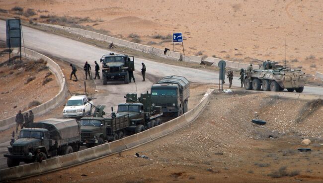 Военная техника сирийской армии в районе Пальмиры, архивное фото