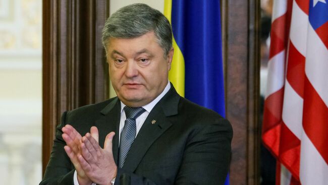 Президент украины Пётр Порошенко во время совместной пресс-конференции в Киеве. 9 июля 2017