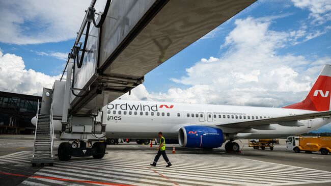 Самолет Boeing 737 авиакомпании Nordwind Airlines