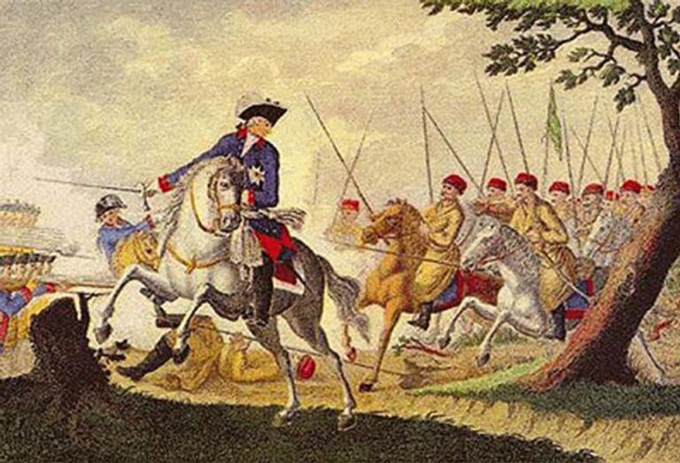 Прусский король ретируется при виде русских казаков