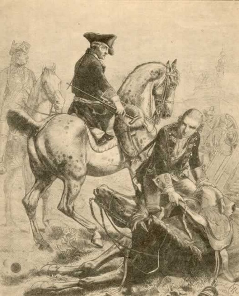 Фридрих II во время Семилетней войны. Иллюстрация к книге История Фридриха Великого