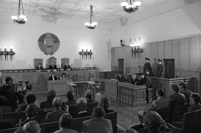 Открытое заседание судебной коллегии по уголовным делам Верховного суда СССР по делу гражданина ФРГ Матиаса Руста Открытое заседание судебной коллегии по уголовным делам Верховного суда СССР по делу гражданина ФРГ Матиаса Руста