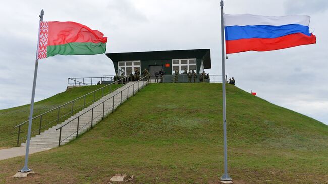 Командный пункт на Осиповичском полигоне в Могилевской области во время учений  Запад-2017