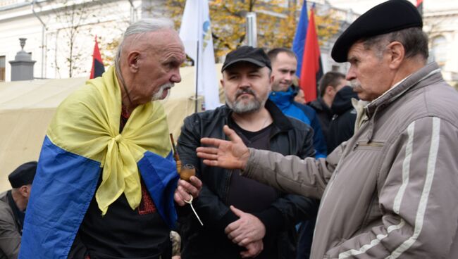 Митинг у здания Верховной рады Украины в Киеве. 19 октября 2017