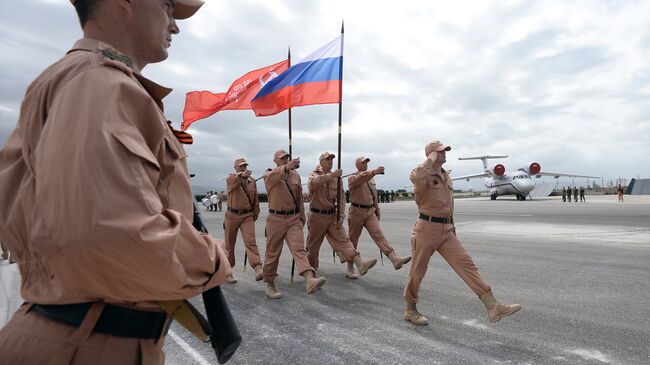 Российские военные на авиабазе Хмеймим в Сирии