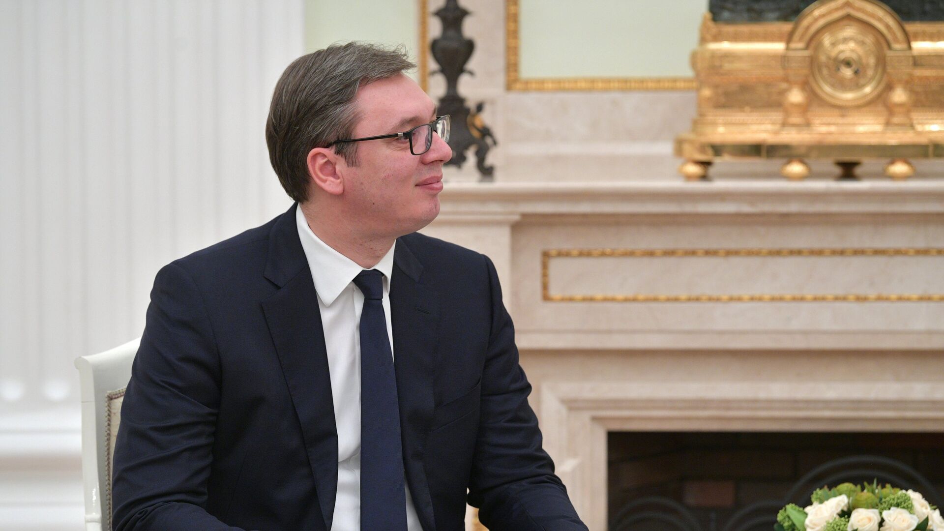 Президент республики Сербии Александр Вучич во время встречи с президентом РФ Владимиром Путиным. 19 декабря 2017 - РИА Новости, 1920, 26.08.2025