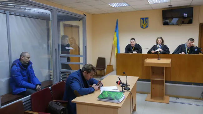  Военнослужащий РФ Александр Баранов, похищенный Службой безопасности Украины в ноябре 2016 в Подольском районном суде Киева. 8 февраля 2018 