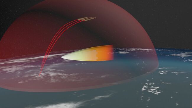 Изображение российского ракетного комплекса стратегического назначения с гиперзвуковым планирующим крылатым блоком