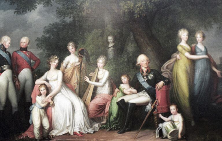Репродукция картины Г. Кюгельхена Император Павел I с семьей Репродукция картины Г. Кюгельхена Император Павел I с семьей