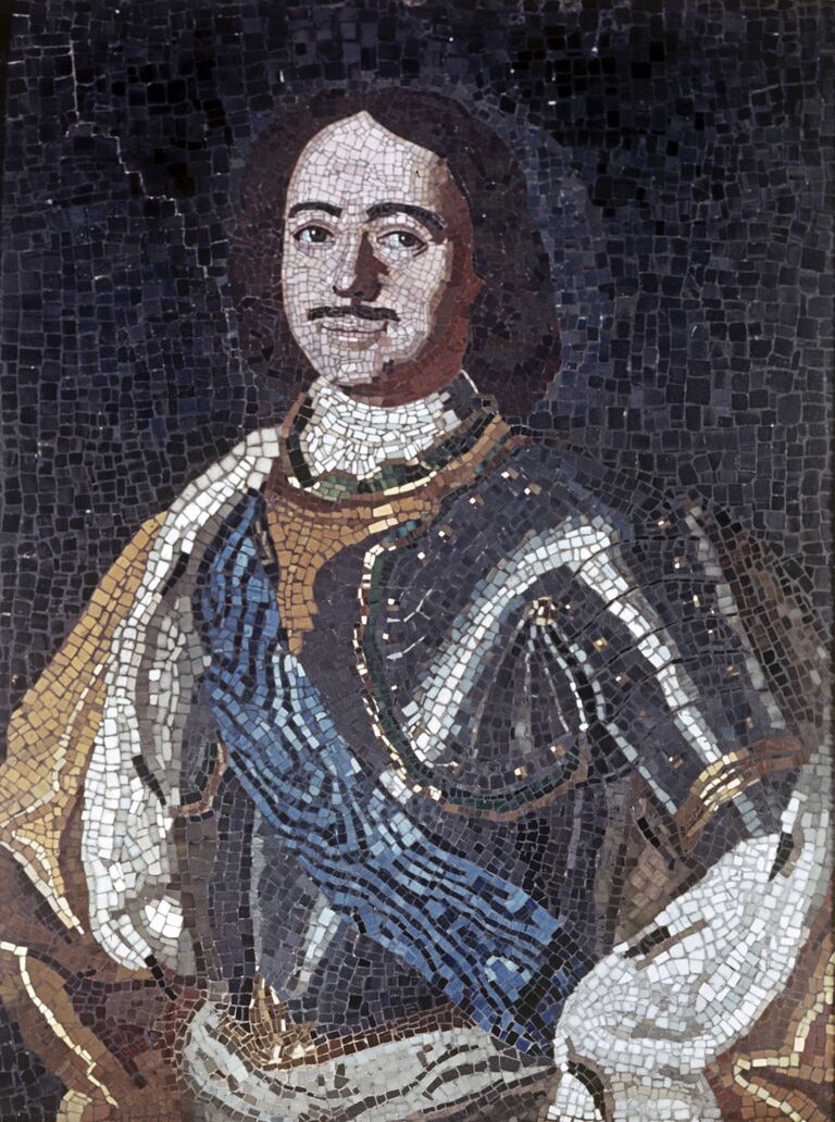 Репродукция мозаичного портрета Петра I М.В. Ломоносова. 1754 год