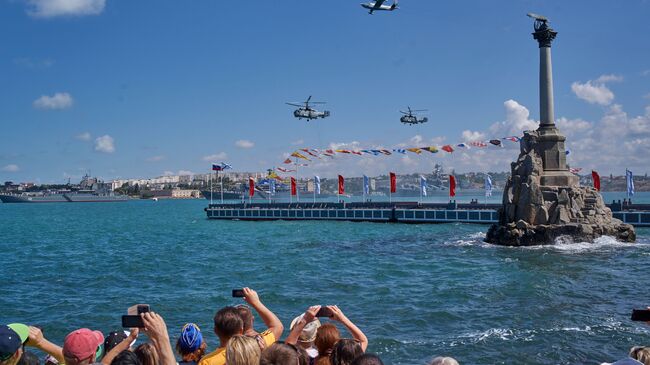 Во время военно-морского парада  в Севастополе