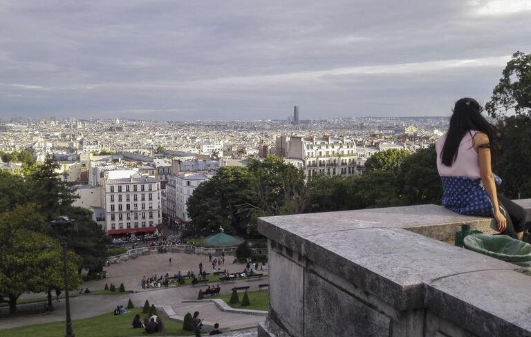 Вид на Париж со смотровой площадки базилики Сакре-Кёр