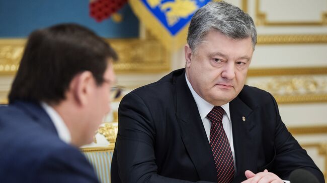 Президент Украины Петр Порошенко на совещании с генеральным прокурором Украины Юрием Луценко