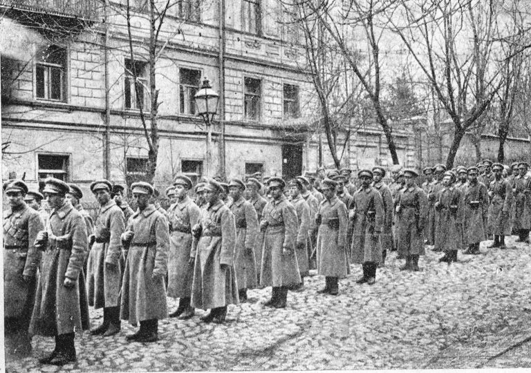 Сотня Сечевых стрельцов во время подавления восстания. Киев, январь 1918 года