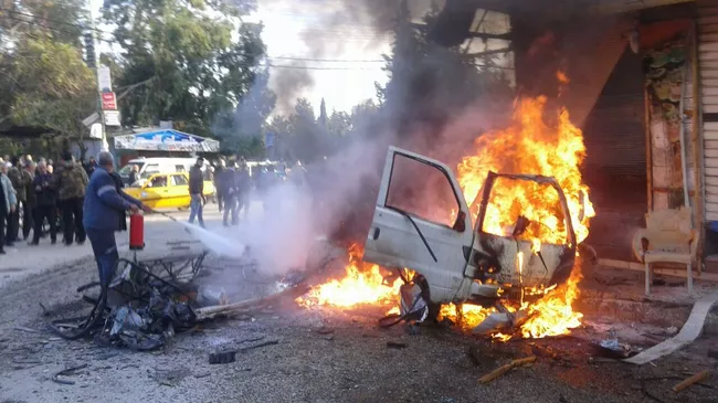 Взрыв заминированного автомобиля в Латакии