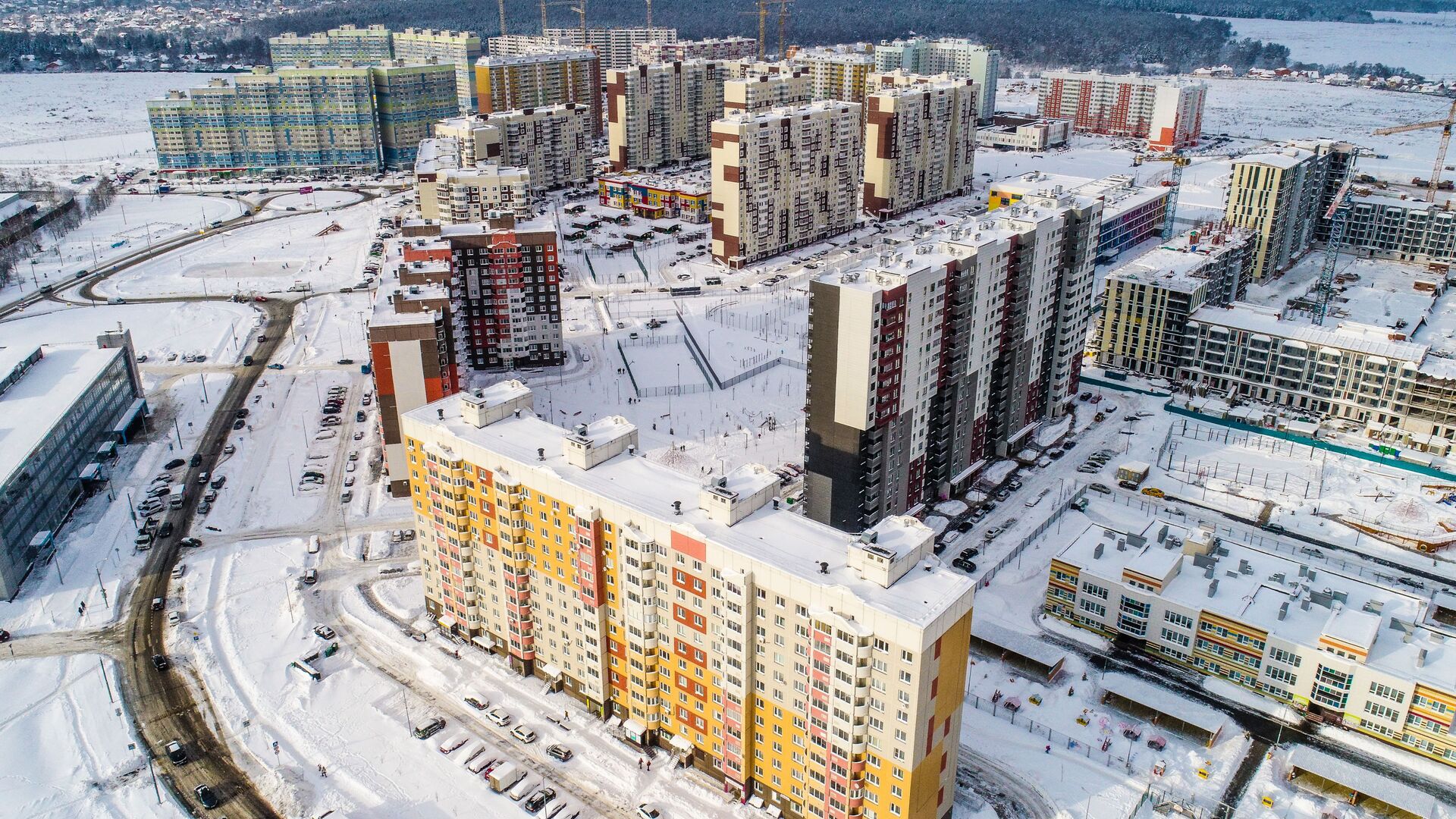 Дома ЖК Новые Ватутинки на территории Новой Москвы вдоль Калужского шоссе - РИА Новости, 1920, 22.11.2022