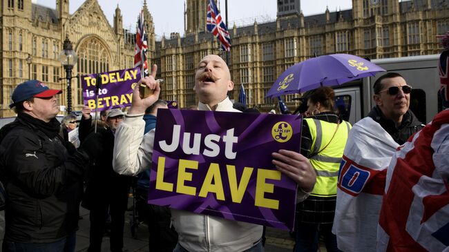 Участники акции против Brexit в Лондоне. 29 января 2019