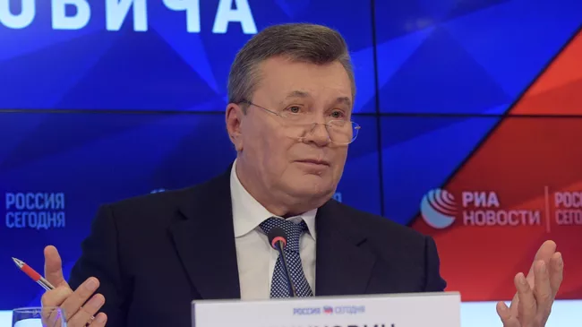 Бывший президент Украины Виктор Янукович на пресс-конференции в МИА Россия сегодня