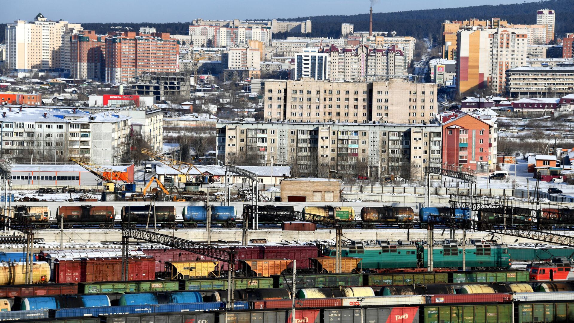 Забайкальская железная дорога Транссибирской магистрали в Чите - РИА Новости, 1920, 30.01.2021