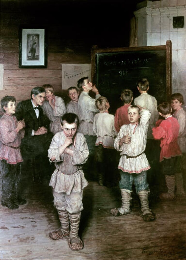 Картина художника Николая Петровича Богданова-Бельского Устный счет Картина художника Николая Петровича Богданова-Бельского Устный счет