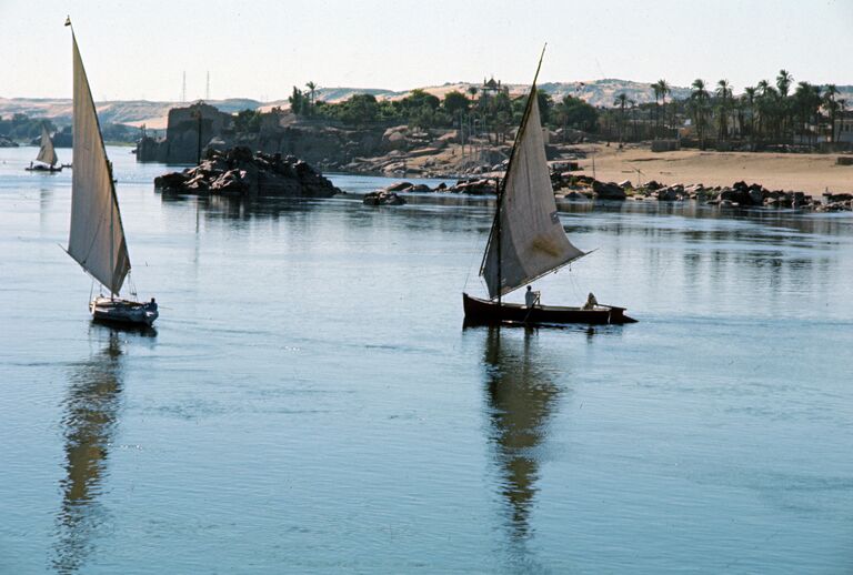 Река Нил в районе города Асуана.