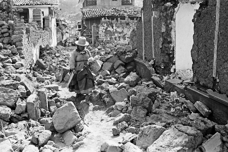  Руины города Уараса после землетрясения, произошедшего 31 мая 1970 года